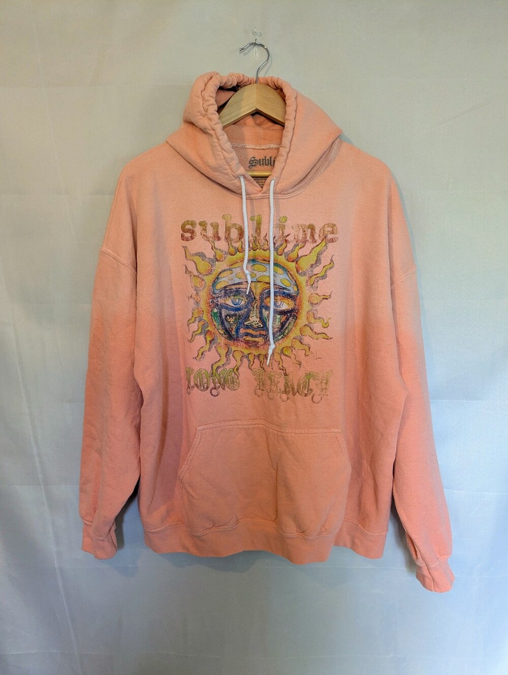 Sublime 40 oz to Freedom Sun Graphic Band Hoodie Peach Ombre Oversized M